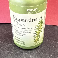 GNC Herbal Plus Huperzine A 50mcg, 50 Capsules, Supports Memory Retention