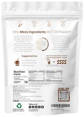 Organic MCT Oil Powder with Prebiotic Fiber,1 Pound(16 Ounce), Fast Fuel for Bod