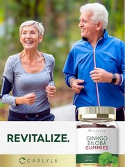 Ginkgo Biloba 300mg | 70 Vegan Gummies | Peach Raspberry Flavor | by Carlyle