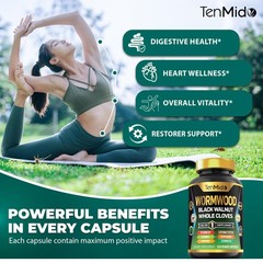 Tenmido Wormwood Capsules Supplement for Men and Women, 150 Count (Pack of 1)