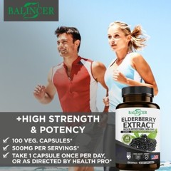 Elderberry Extract Rich in Anthocyanins 500mg High Strength and Potency