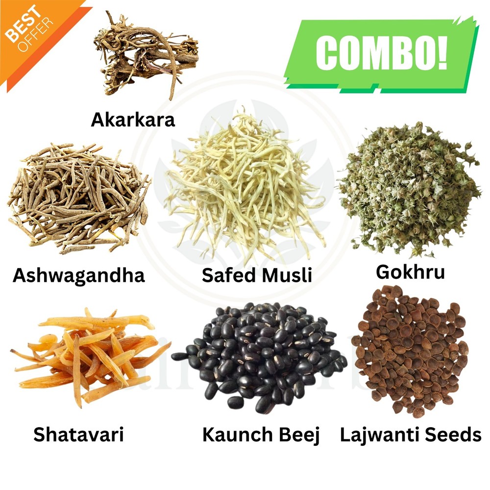 7 Herb Combo Pack 350g Ayurvedic Herbs Powder & Whole