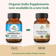Organic India Breathe Free 60 Veg Capsules Ayurvedic Herbal Wellness 5 Pack