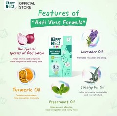 Happy noz Onion Essential Oil Sticker Organic Stuffy Nose (6PCS/Box × 3)
