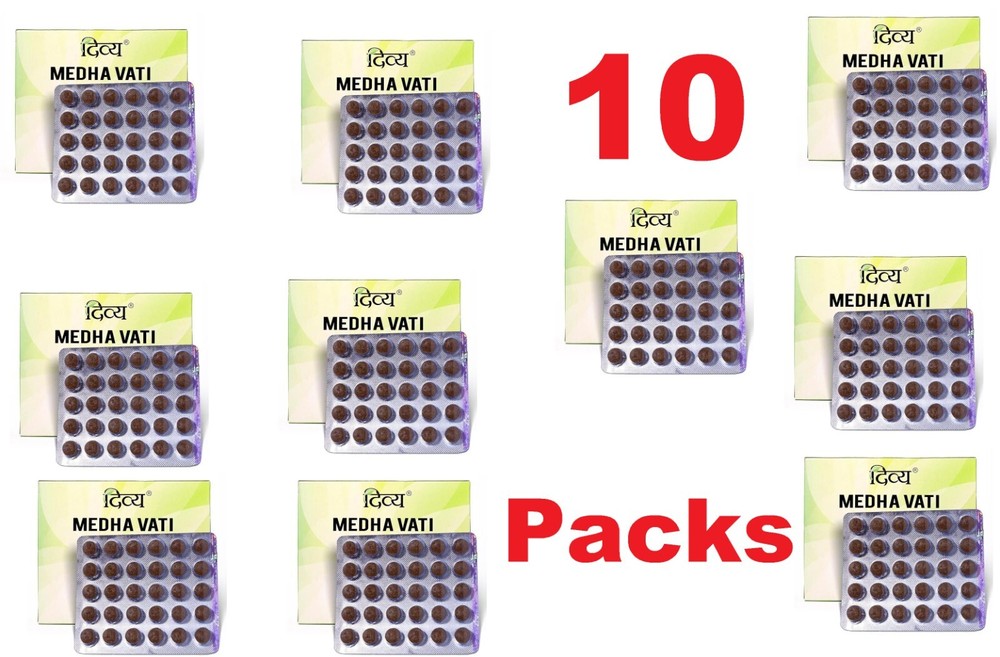 10 X Medha Vati Extra Power 1200 Tabs 100% HERBAL FREE SHIPPING 2029 Expiry