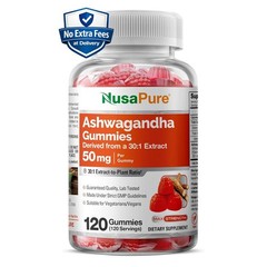 Ashwagandha Gummies Extract 30:1 50mg | 120 Count | 120 Servings | Non-GMO Vegan