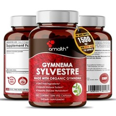 Organic Gymnema Sylvestre Powder Blood Sugar Gudmar 1500mg Capsules – 120 Count