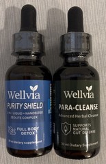 Wellvia Bundle Purity Shield Gut Para-Cleanse Walnut Wormwood Ginger Detox Drops