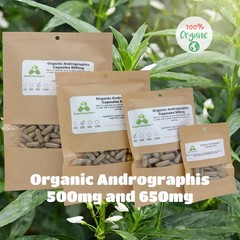 Organic Andrographis 500mg and 650mg Vegetarian Capsules