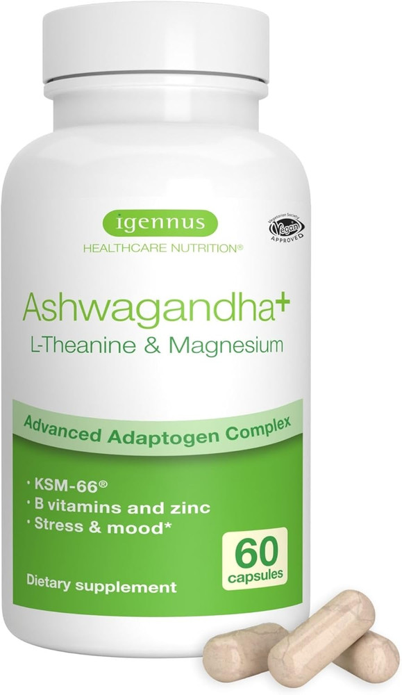 Igennus High Strength Ashwagandha Stress Relief Complex, L-Theanine & Magnesi…
