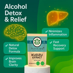 KUDZU Root Extract Caps 6000mg(60% Isoflavone Puerarin)-HANGOVER Support-180Caps