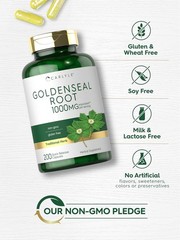 Goldenseal Root Capsules 1000mg | 200 Count | Non-GMO, Gluten Free | by Carlyle