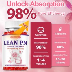 2 Bottles Lean PM Super Evolution Gummies Total 120ct
