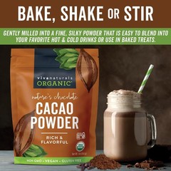High-Quality Unsweetened Organic Cacao Powder, 1 lb – Gluten-Free & Non-GMO