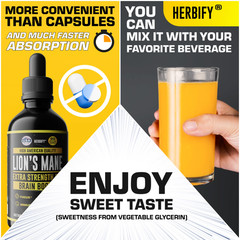 Lions Mane Supplement Tincture 4oz Memory Focus Clarity Immune Brain Booster