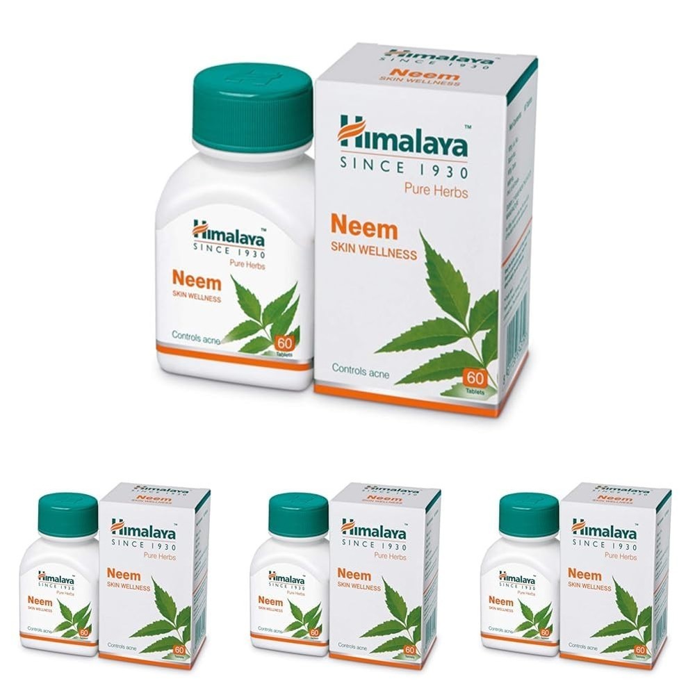 Himalay Pure Neemba Herbs Skin Wellness pills NEEM – 60 Count Each (Pack Of 4)