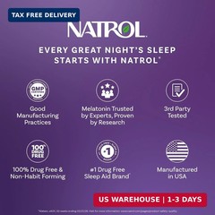 Natrol Sleep+ Calm Adults, Melatonin, L-Theanine, Strawberry, 60 Gummies