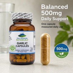 Pure Mountain Botanicals Garlic Capsules with 500mg Organic Garlic Pills