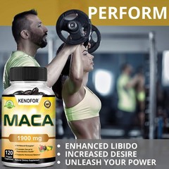 Organic Maca Root Capsules | 120 Capsules Peruvian Maca Extract for Men & Women