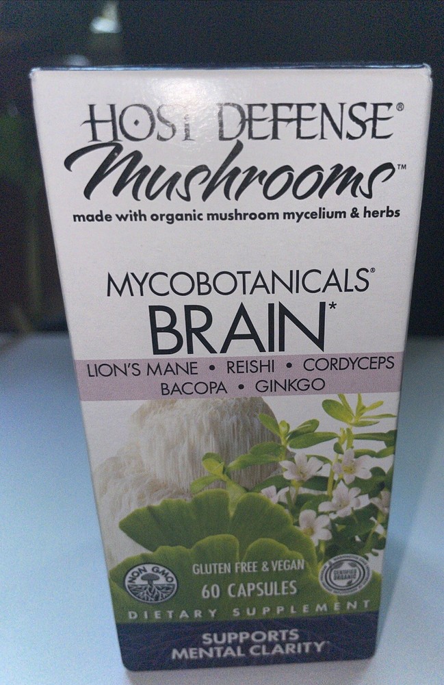 Host Defence MycoBotanicals Brain Dietary Supplement for Mental Clarity – 60…