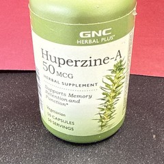 GNC Herbal Plus Huperzine A 50mcg, 50 Capsules, Supports Memory Retention
