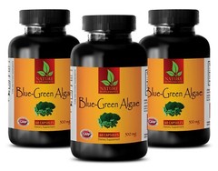 BLUE GREEN ALGAE Powder 500mg – Spirulina Powder – Anti Aging – 3 Bot 180 Caps