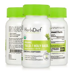 Holy Basil Ocimum Sanctum Tulsi Capsules ORGANIC Ursolic Acid Stress Immunity