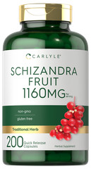 Schizandra Berry Capsules | 1160mg | 200 Capsules | Fruit Extract | by Carlyle