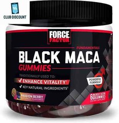 Force Factor Black Maca Gummies, Black Maca Root to Enhance Vitality in Men & Wo
