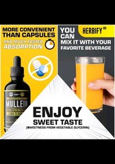 HERBIFY Mullein Leaf Extract Liquid Drops 4oz Respiratory & Lung Detox Cleanse
