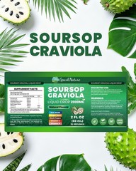 Soursop Drops 2000mg – Immune Boosting, Anti-Inflammatory, Digestive Support | N