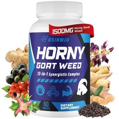Max Strength Horny Goat Weed 12-in-1 Supplement for Men – Energy, Stamina, Ginse