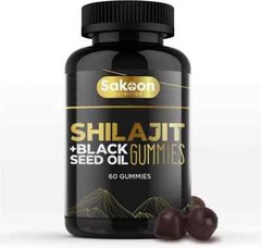 Pure Shilajit Gummies with Black Seed Oil – Energy Boost, Immune Support – 60Pcs
