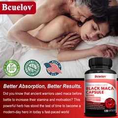 Black Maca Root Extract -120 Capsules – Natural Male Enhancement Sexual Health