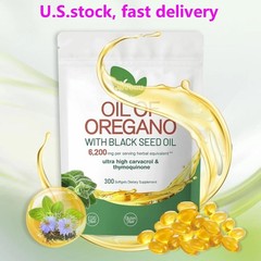 Oil of Oregano with Black Seed Oil Softgels 6200mg,High Carvacrol & Thymoquinone