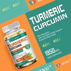 Turmeric Curcumin Highest Potency 95% 1950mg with BioPerine Black Pepper Extract