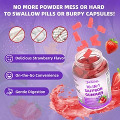 Saffron Supplements Gummies for Kids & Adults Vision, Zzz, Focus & Cortisol w…