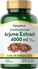 Arjuna Capsules | 4000 mg | 120 Count | Non-GMO, Gluten Free | by Piping Rock