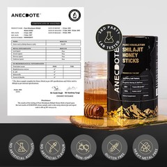 ANECDOTE Himalayan Shilajit Honey Sticks with Organic 1 Count (Pack of 30)