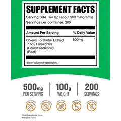 Coleus Forskohlii Root Extract Powder 3.5 oz | 7.5% Forskolin | 200 Servings