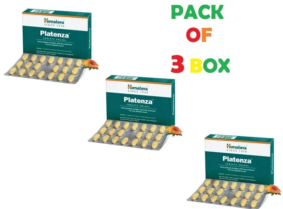 Himalaya Platenza Tablets Ayurvedic Herbal Wellness Supplement x 3 Box Free Ship