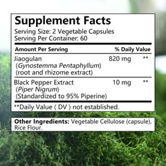 Jiaogulan Capsules Immune Health Support Physical Strength Balances Endurance