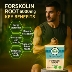 Forskolin Root 6000mg Caps-(10% Adenylyl Cyclase)-Weight Loss &Fat Burner-180Cap