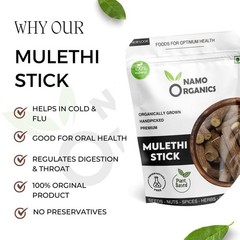 Namo Mulethi Stick For Eating – 100 Gm – yashtimadhu/Licorice Roots for Throat