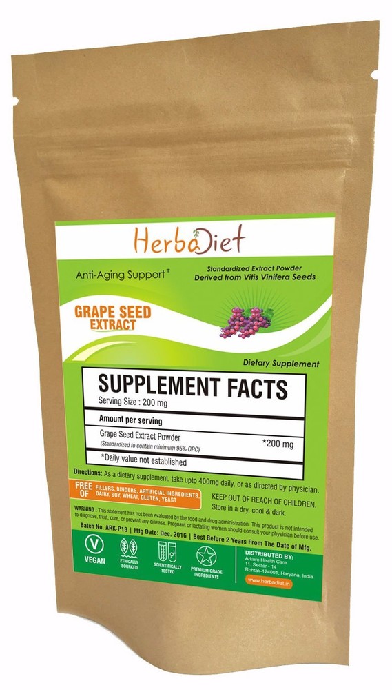 Grape Seed Extract Powder 120:1 High Strength 95% OPC Antioxidant & Resveratrol