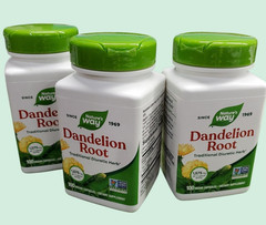 3 Pack (100 capsules EACH) Nature’s Way DANDELION ROOT 1,575 mg, Lot of 3, 01/31