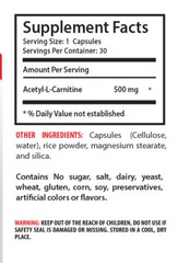 Appetite Suppressant Caps – Acetyl L-Carnitine 500mg – Carnitine Supplement 3B