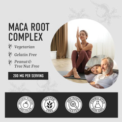 Organic Maca Root 60 Gummy 200mg, Peruvian Maca Non-GMO Extract for Men & Women