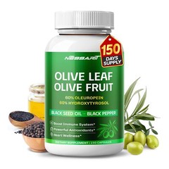 NESSARIT Olive Leaf & Olive Fruit 60% Oleuropein 60% Hydroxytyrosol – Black S…