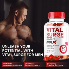 1~5X Vital Surge Gummies for Men, Male Vital Grow XL Testo Gummies 60ct US STOCK